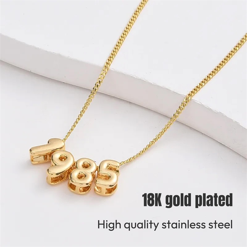 สร้อยคอตัวอักษร 3 มิติแบบฟองสบ - Initial Letter Necklace 18K Gold บทวิจารณ์และราคา