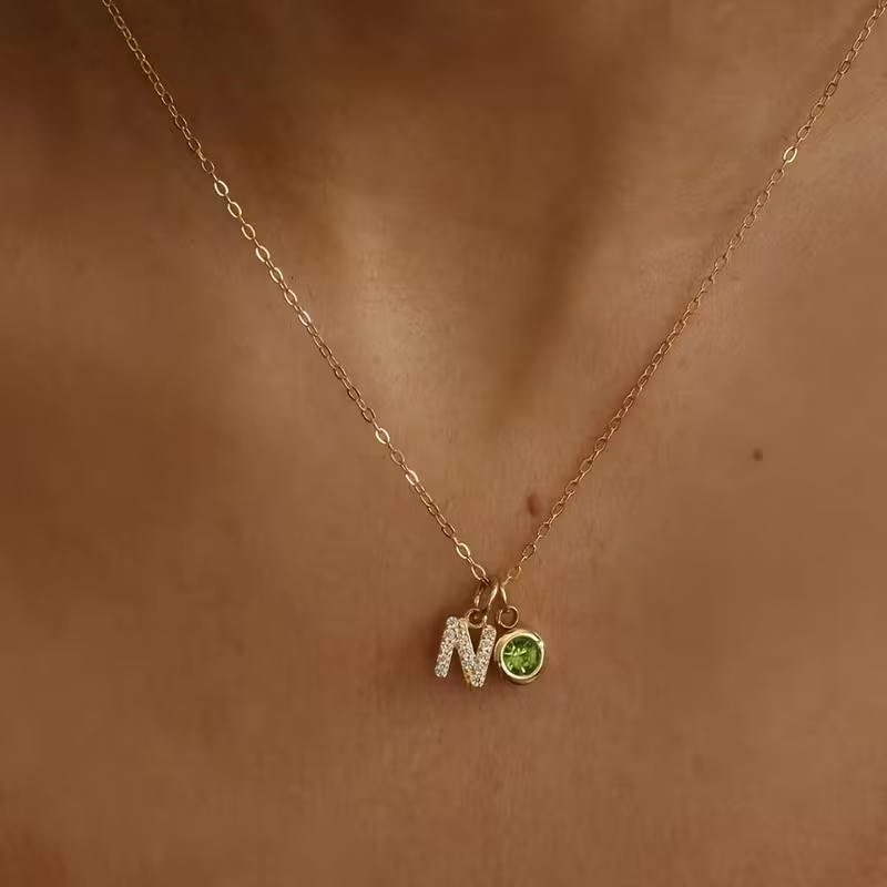 สร้อยคอตัวอักษร A-Z แบบกำหนดเอ - Custom Name Necklace Stainless Steel บทวิจารณ์และราคา