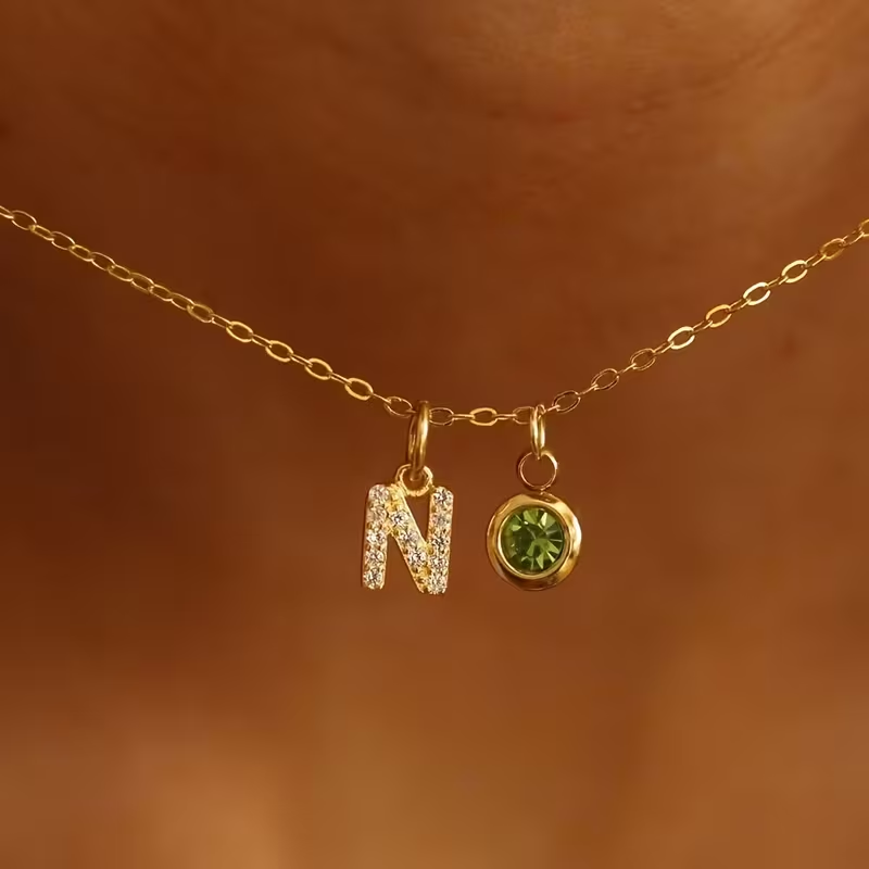 สร้อยคอตัวอักษร A-Z แบบกำหนดเอ - Custom Name Necklace Stainless Steel บทวิจารณ์และราคา