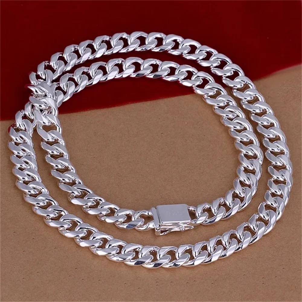 20-24นิ้ว925สเตอร์ลิงเงินคลาสส - 925 Sterling Silver Chain Necklace Men บทวิจารณ์และราคา