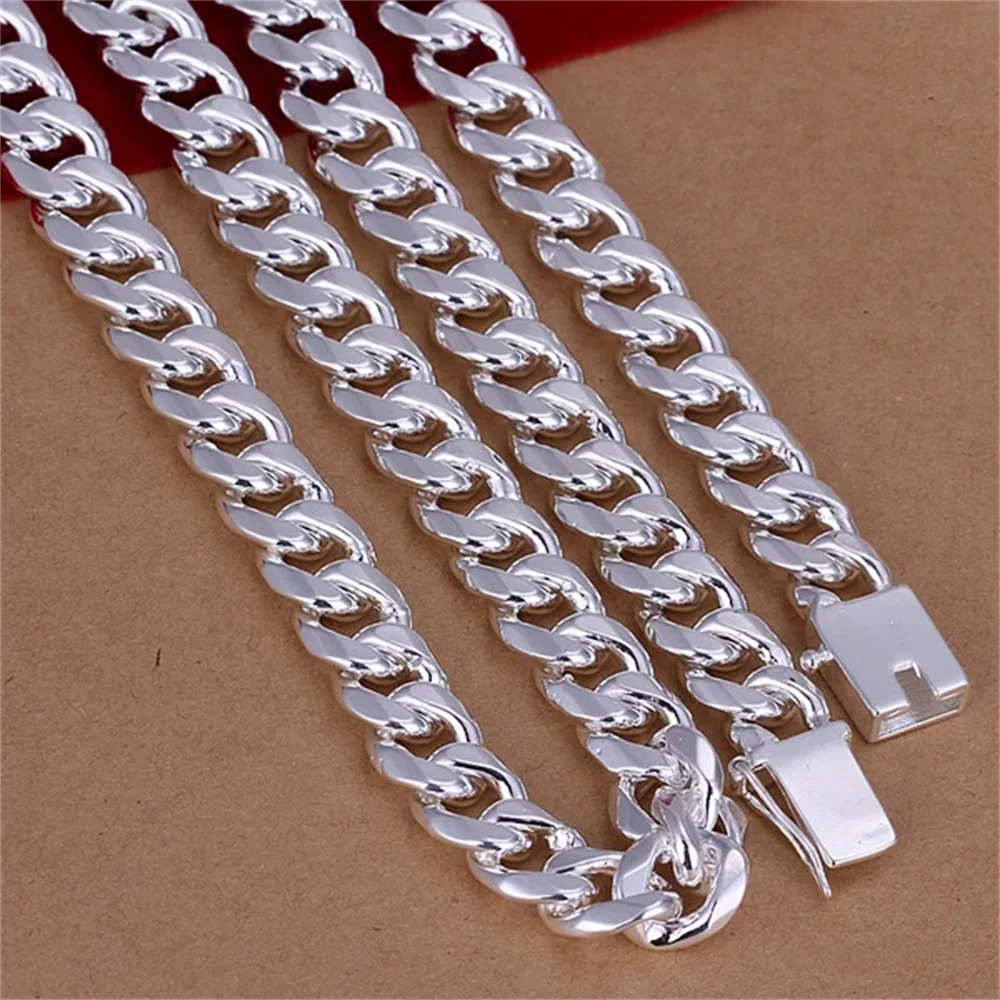 20-24นิ้ว925สเตอร์ลิงเงินคลาสส - 925 Sterling Silver Chain Necklace Men บทวิจารณ์และราคา