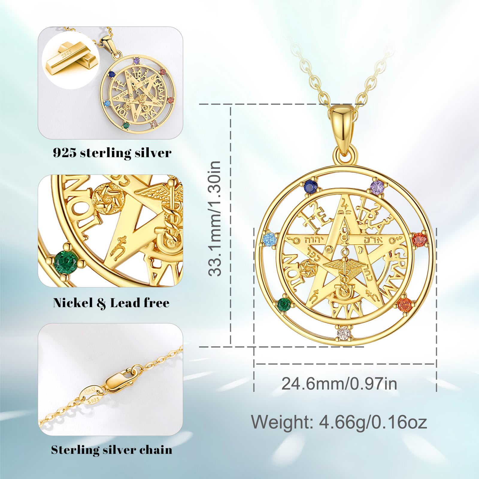 Eudora สร้อยคอดาวห้าแฉกเงินสเต - 925 Sterling Silver Chain Necklace Men บทวิจารณ์และราคา