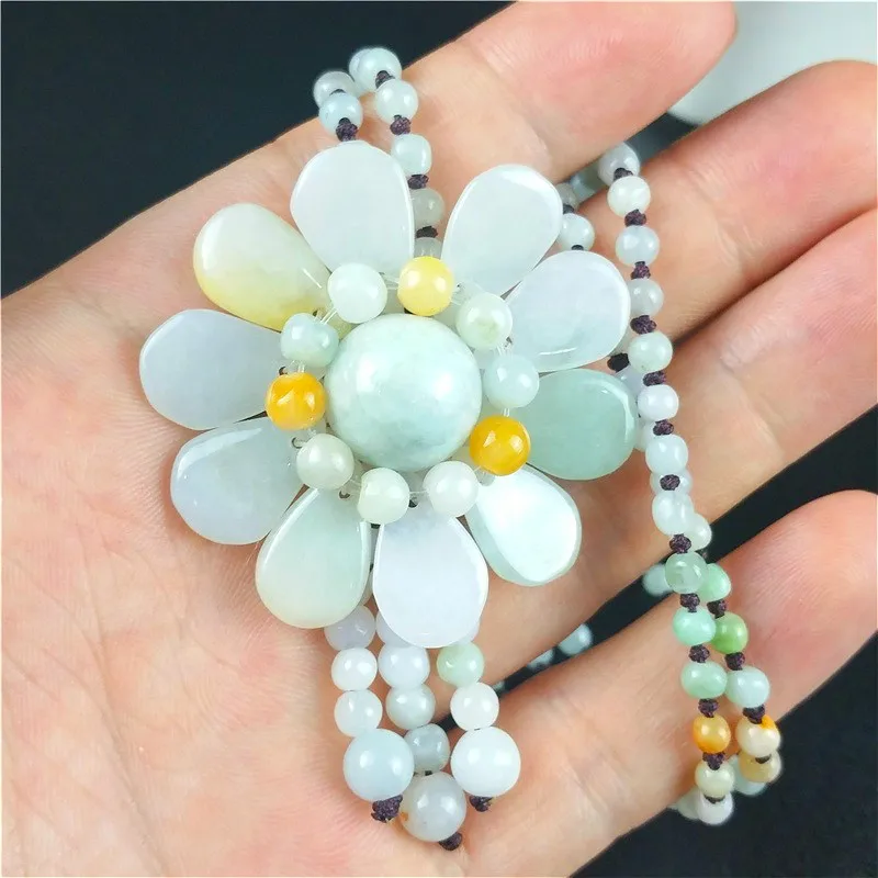 ได้รับการรับรองหยกพม่า Sunflow - Necklaces บทวิจารณ์และราคา