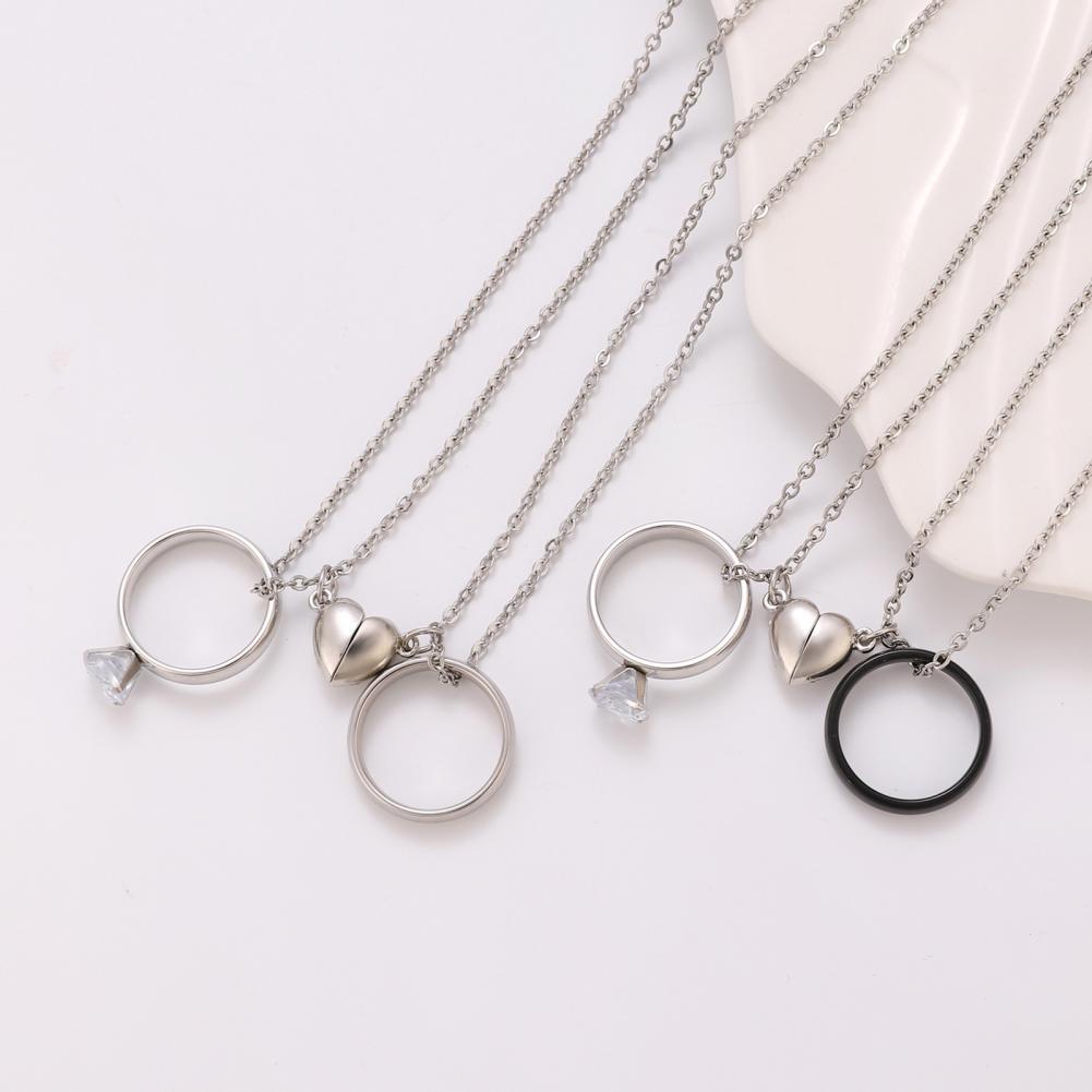 สร้อยคอจี้รูปแหวน สร้อยคอแม่เห - Magnetic Couple Matching Necklaces บทวิจารณ์และราคา