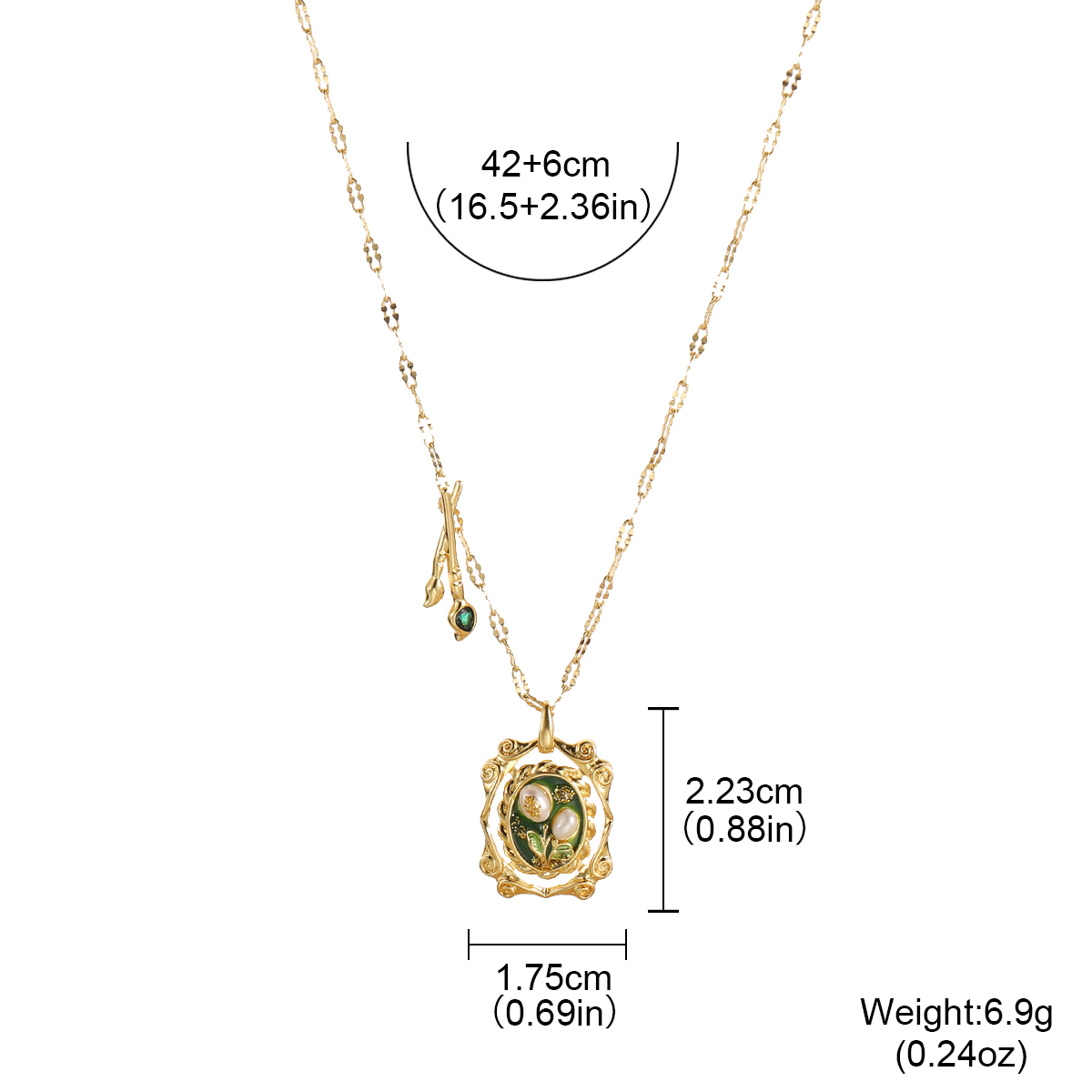 สร้อยคอไข่มุกสีเขียวสไตล์วินเท - Pearl Choker Necklace Vintage บทวิจารณ์และราคา