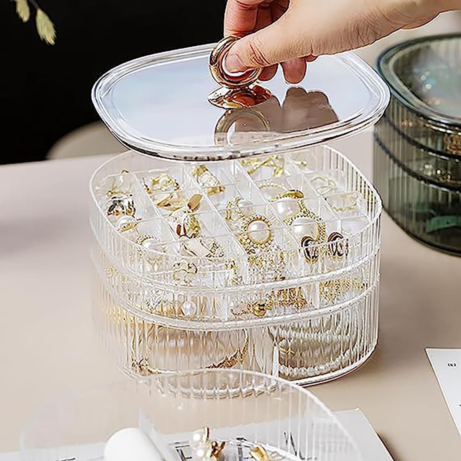 กล่องใส่เครื่องประดับแบบใส 3 ช - Rings บทวิจารณ์และราคา