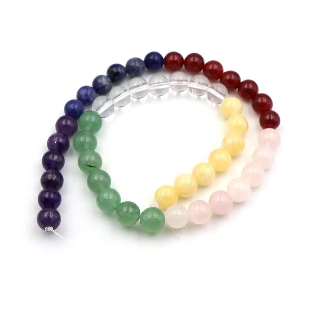 ลูกปัดคริสตัล 7 จักระธรรมชาติ  - Crystal Pendant Necklace Natural Stone บทวิจารณ์และราคา