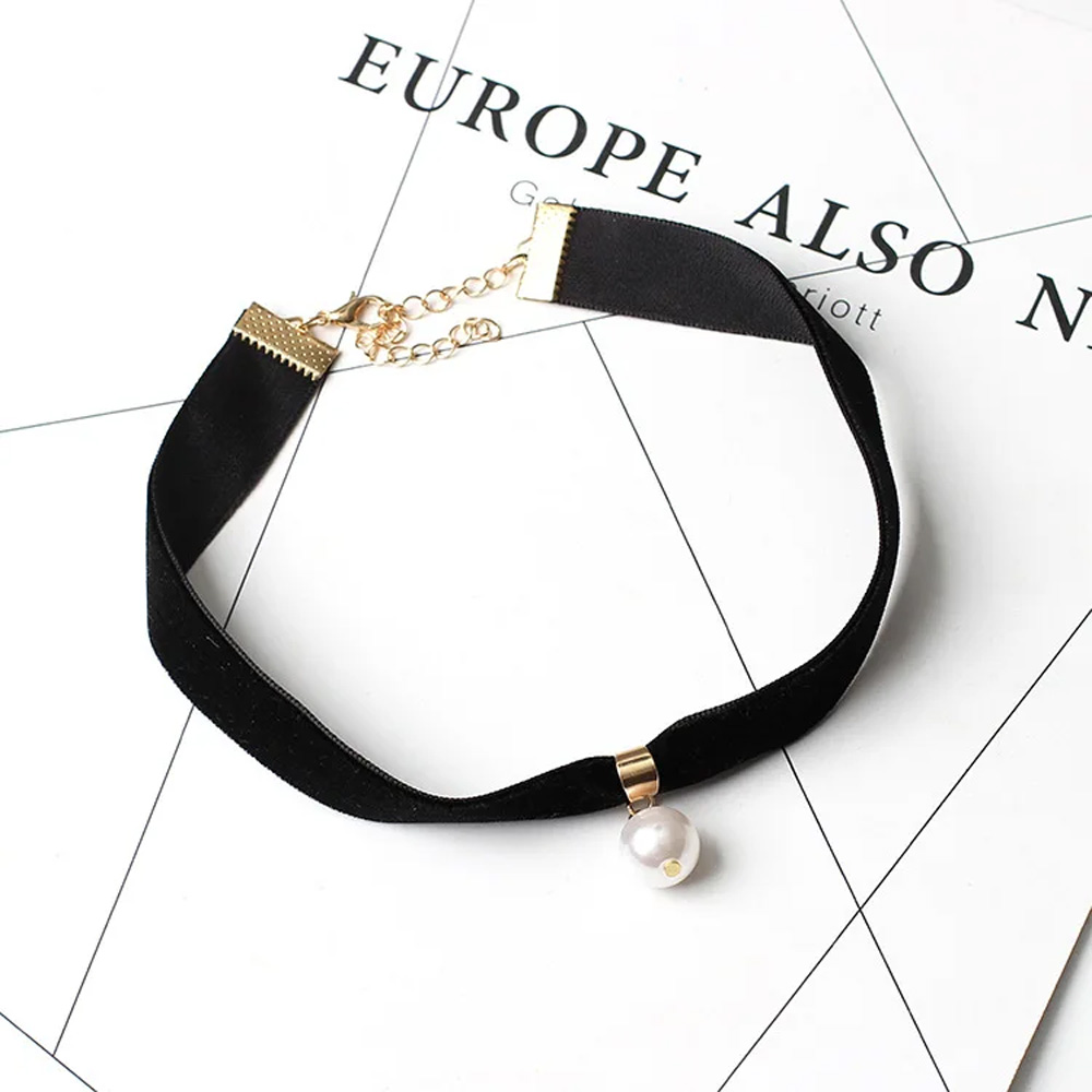 สร้อยคอไข่มุกวินเทจแบบเรียบง่า - Pearl Choker Necklace Vintage บทวิจารณ์และราคา