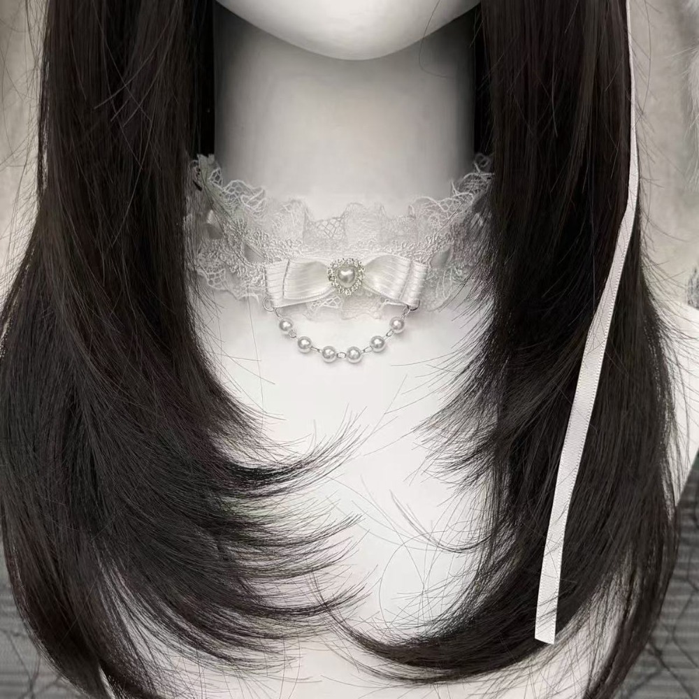 สร้อยคอแฟชั่นประดับโบว์ลูกไม้ส - Pearl Choker Necklace Vintage บทวิจารณ์และราคา