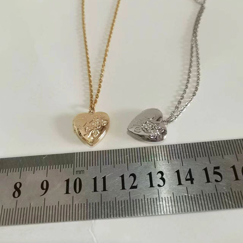 จี้กรอบรูปหัวใจเล็กๆ14มม. 1ชิ้ - Heart Locket Necklace Photo บทวิจารณ์และราคา