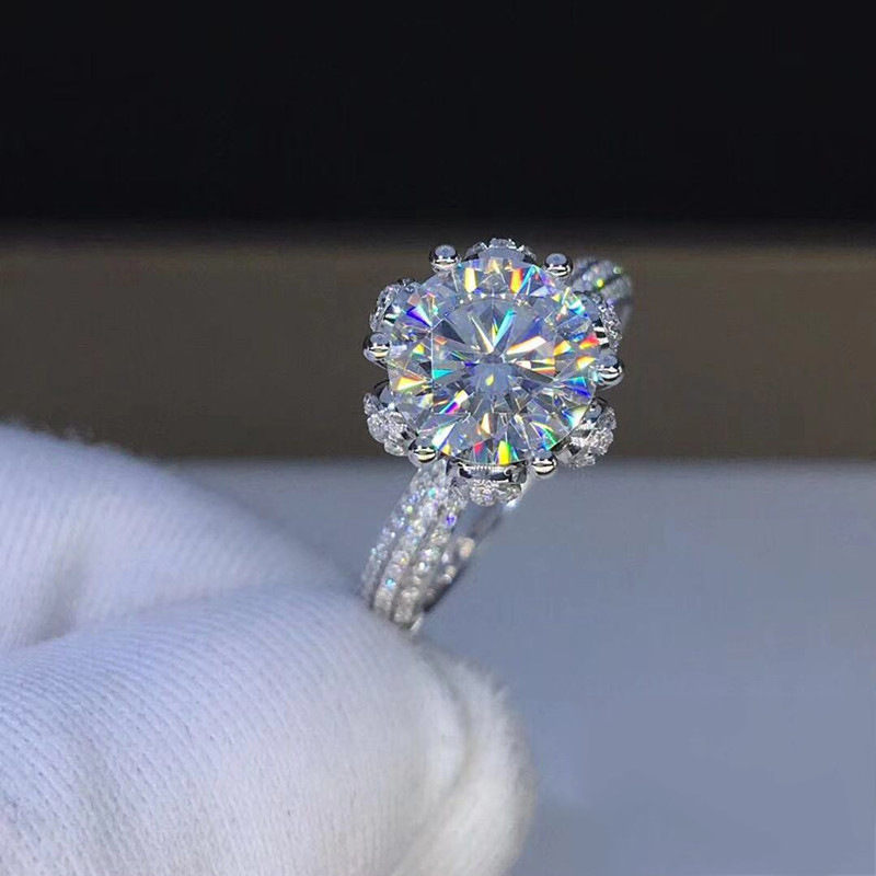 แหวนมอร์แกไนต์ เกรด VVS1 เพชรท - Moissanite Engagement Ring 1 Carat บทวิจารณ์และราคา