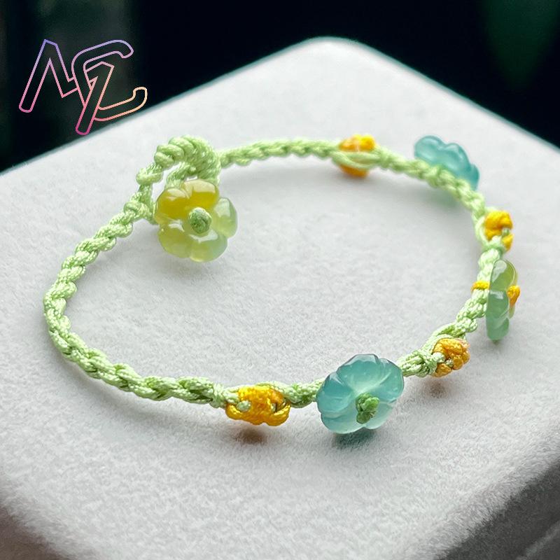 มุกหยกพม่าสร้อยข้อมือดอกไม้เคร - Bracelets บทวิจารณ์และราคา