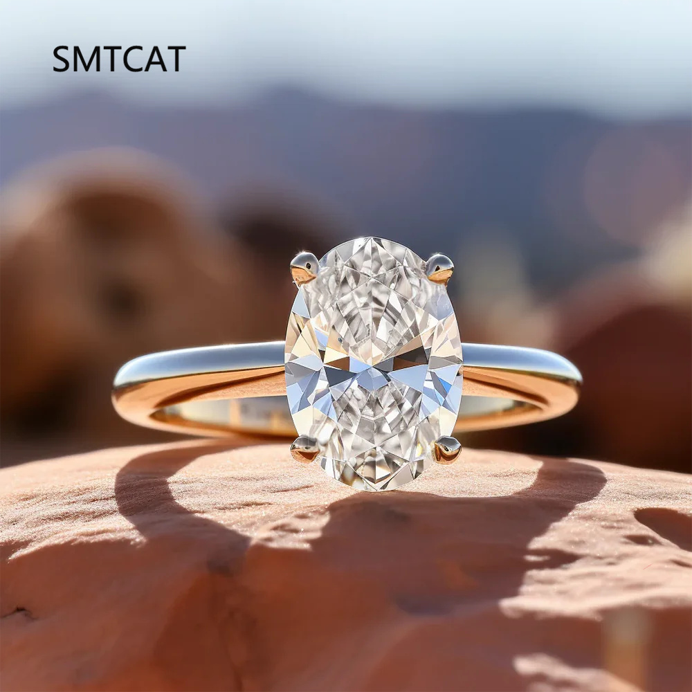 แหวนหมั้นเพชรโมอิสซาไนต์ทรงรี  - Moissanite Engagement Ring 1 Carat บทวิจารณ์และราคา