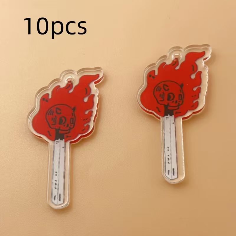 จี้อะคริลิคทรงหัวกะโหลก 10 ชิ้ - Earrings บทวิจารณ์และราคา