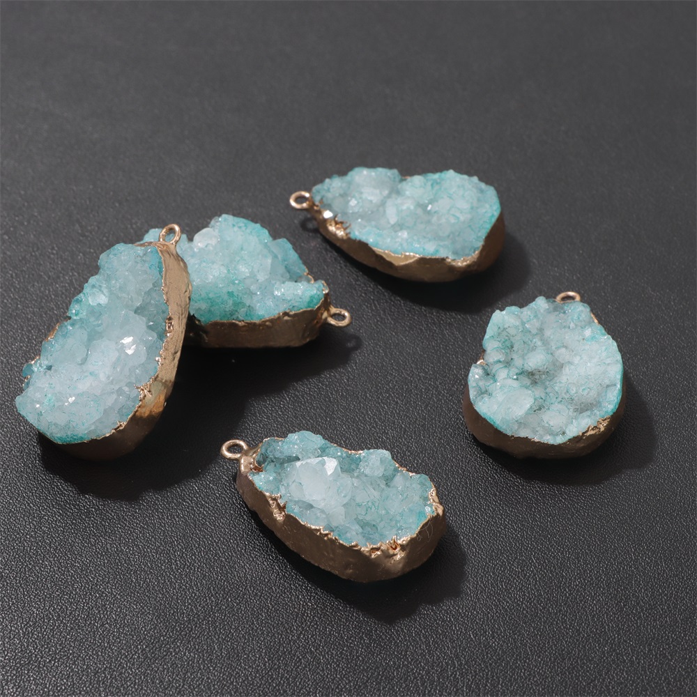 1PC อาเกตธรรมชาติ Geode จี้ 25 - Crystal Pendant Necklace Natural Stone บทวิจารณ์และราคา