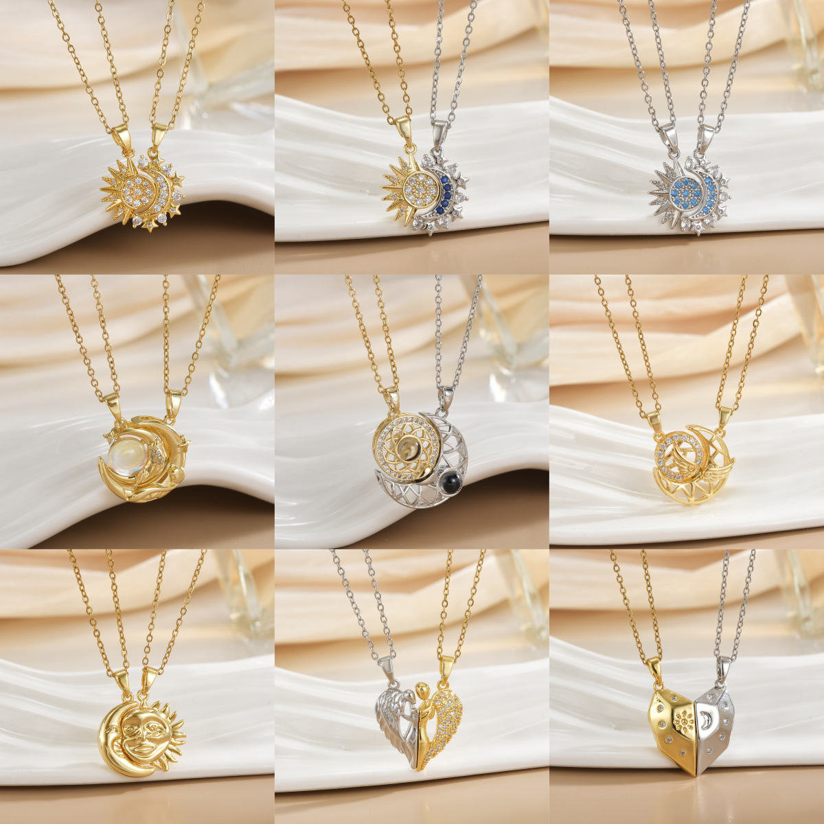 คู่สร้อยคอแม่เหล็ก Sun และ Moo - Magnetic Couple Matching Necklaces บทวิจารณ์และราคา