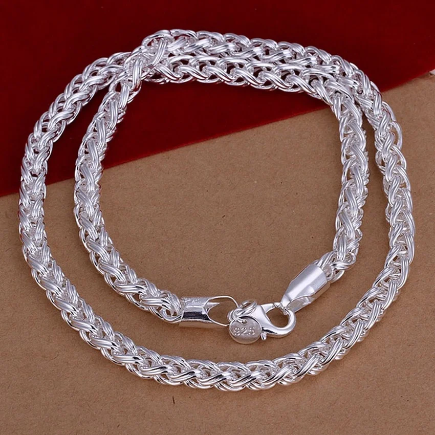 50 ซม.925 เงินสเตอร์ลิง 6 มม.ส - 925 Sterling Silver Chain Necklace Men บทวิจารณ์และราคา