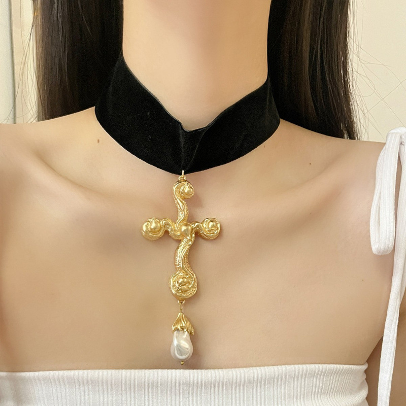 สร้อยคอจี้ไข่มุกบาโรกสไตล์วินเ - Pearl Choker Necklace Vintage บทวิจารณ์และราคา