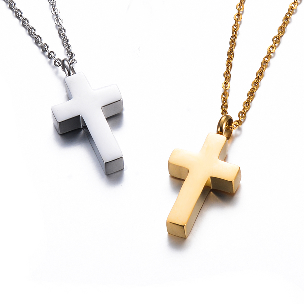 ไม้กางเขนสร้อยคอพร้อมจี้รูปหัว - Cross Pendant Necklace Gold บทวิจารณ์และราคา