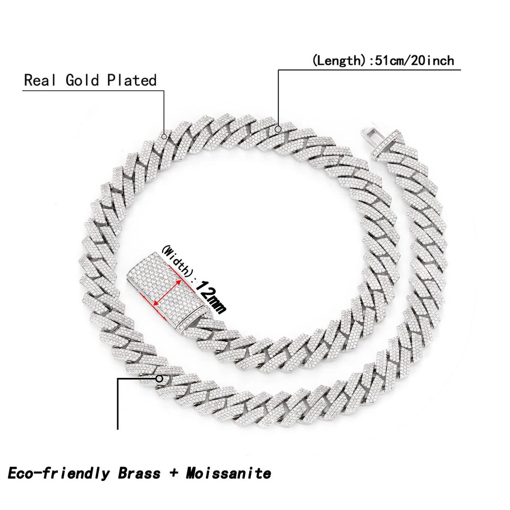 สร้อยคอคิวบาลิงค์แบบหนา 3 แถว  - Cuban Link Chain 12Mm บทวิจารณ์และราคา