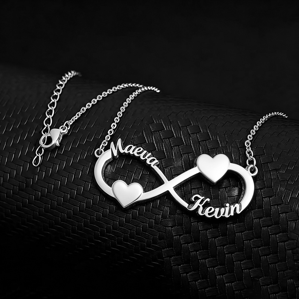 สร้อยคอชื่อสั่งทำ จี้รูปหัวใจอ - Custom Name Necklace Stainless Steel บทวิจารณ์และราคา
