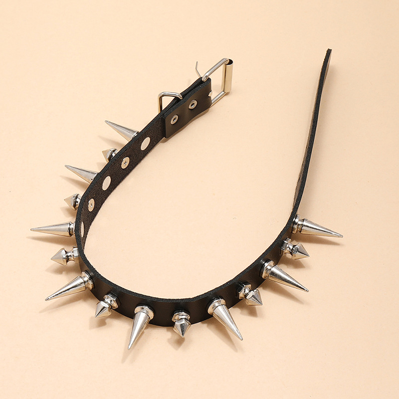PUNK Choker Long SPIKE COLLAR  - Goth Punk Spike Choker บทวิจารณ์และราคา