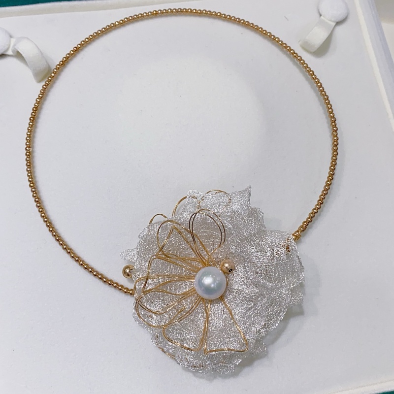 สร้อยคอแฟชั่นผู้หญิงสไตล์วินเท - Pearl Choker Necklace Vintage บทวิจารณ์และราคา