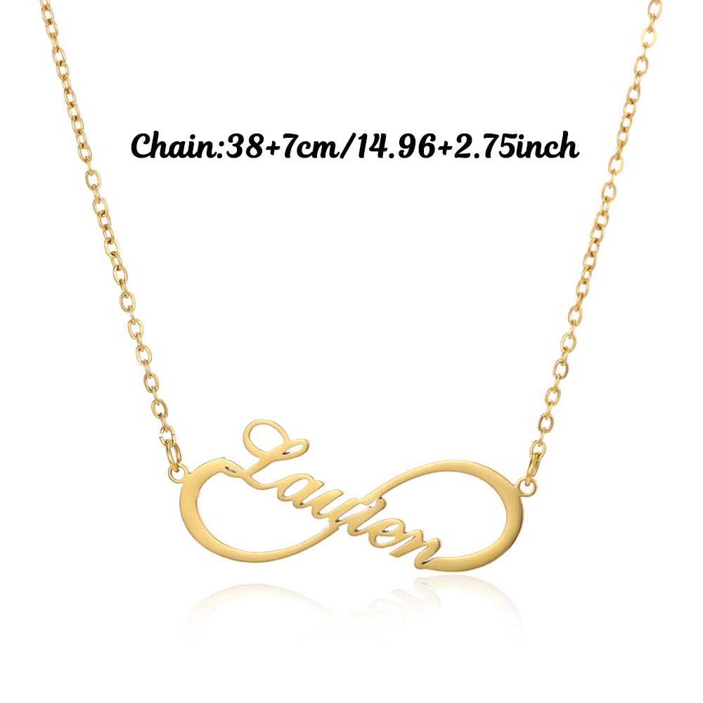 สร้อยคออินฟินิตี้สลักชื่อแบบกำ - Custom Name Necklace Stainless Steel บทวิจารณ์และราคา