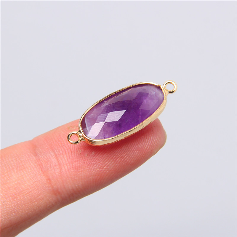 2pcs 10X26mm ธรรมชาติ Double L - Crystal Pendant Necklace Natural Stone บทวิจารณ์และราคา