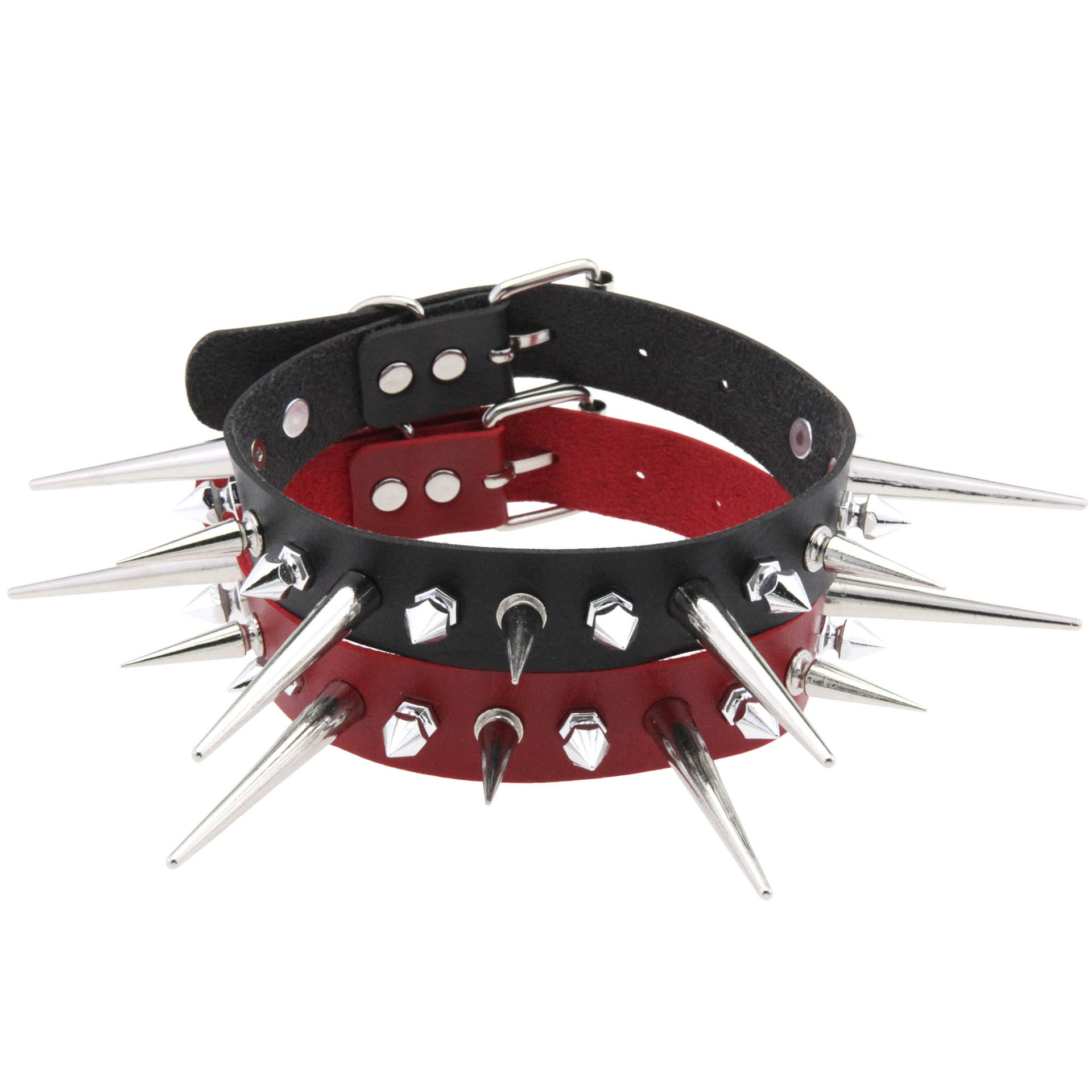 Kmvexo Punk Punk สร้อยคอแบบหมุ - Goth Punk Spike Choker บทวิจารณ์และราคา