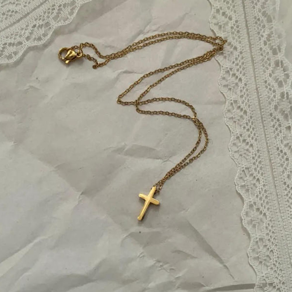 สร้อยคอไม้กางเขนทองคำสุดหรู สร - Cross Pendant Necklace Gold บทวิจารณ์และราคา