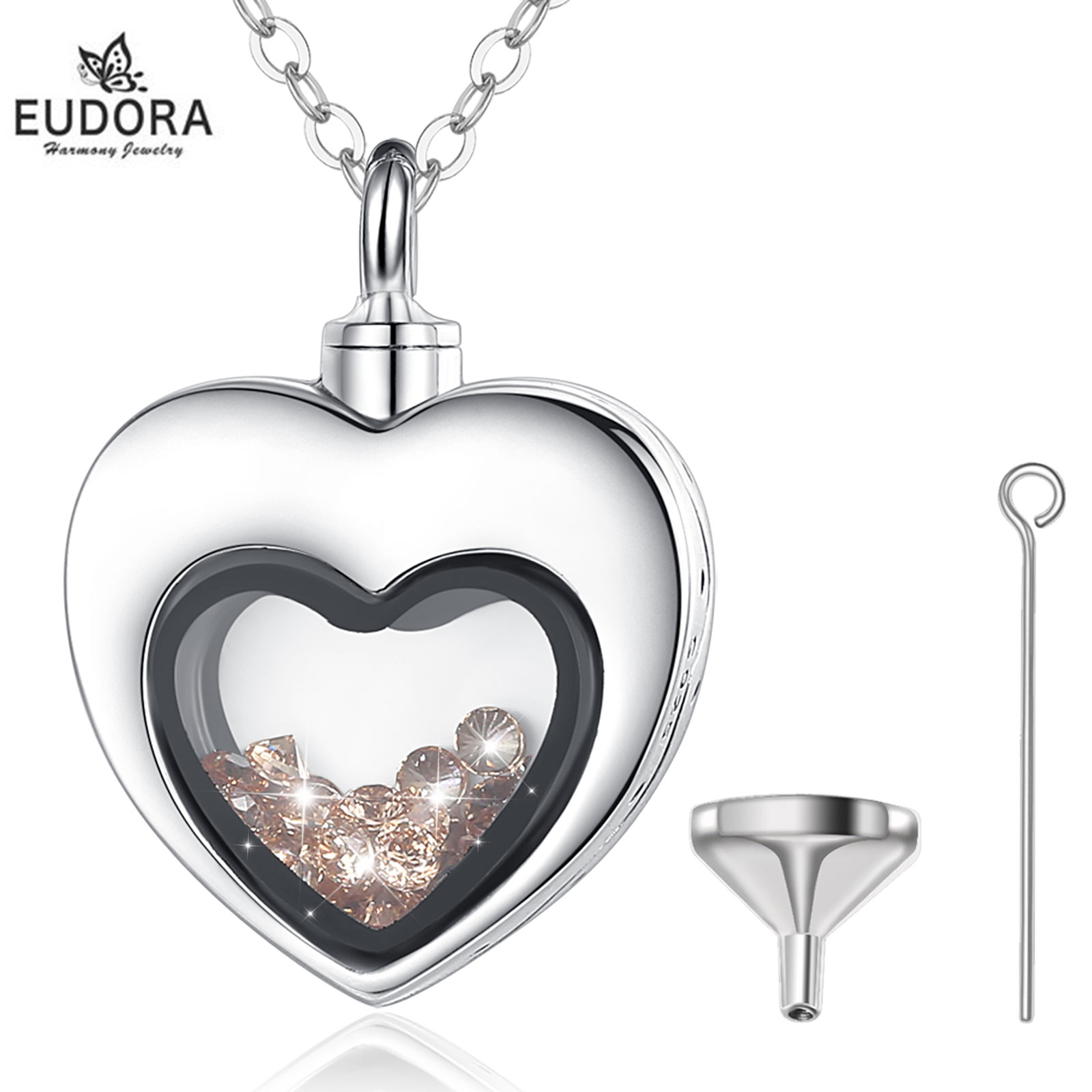 Eudora เงินสเตอร์ลิงหัวใจ Lock - Heart Locket Necklace Photo บทวิจารณ์และราคา