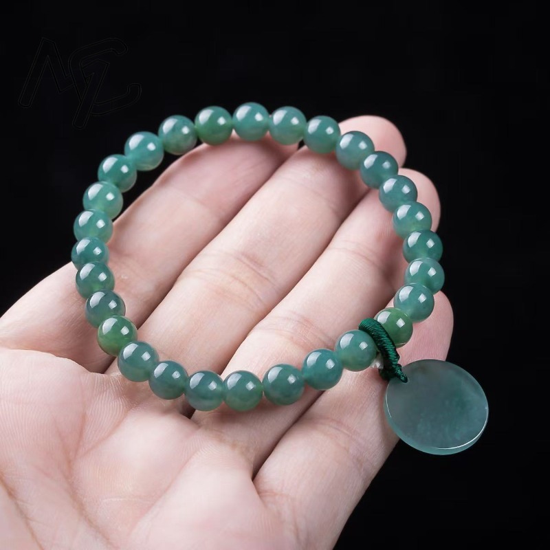 หยกธรรมชาติสีน้ำเงิน ลูกปัดไม่ - Bracelets บทวิจารณ์และราคา