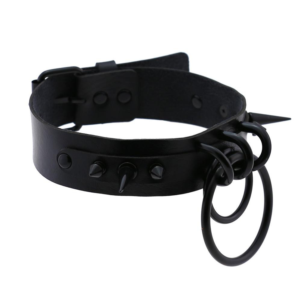 สีดำ Spiked Choker Goth คอหนัง - Goth Punk Spike Choker บทวิจารณ์และราคา