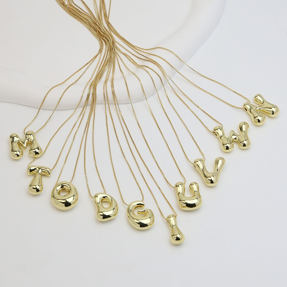 สร้อยคอจี้ตัวอักษร A-Z แบบฟองส - Initial Letter Necklace 18K Gold บทวิจารณ์และราคา