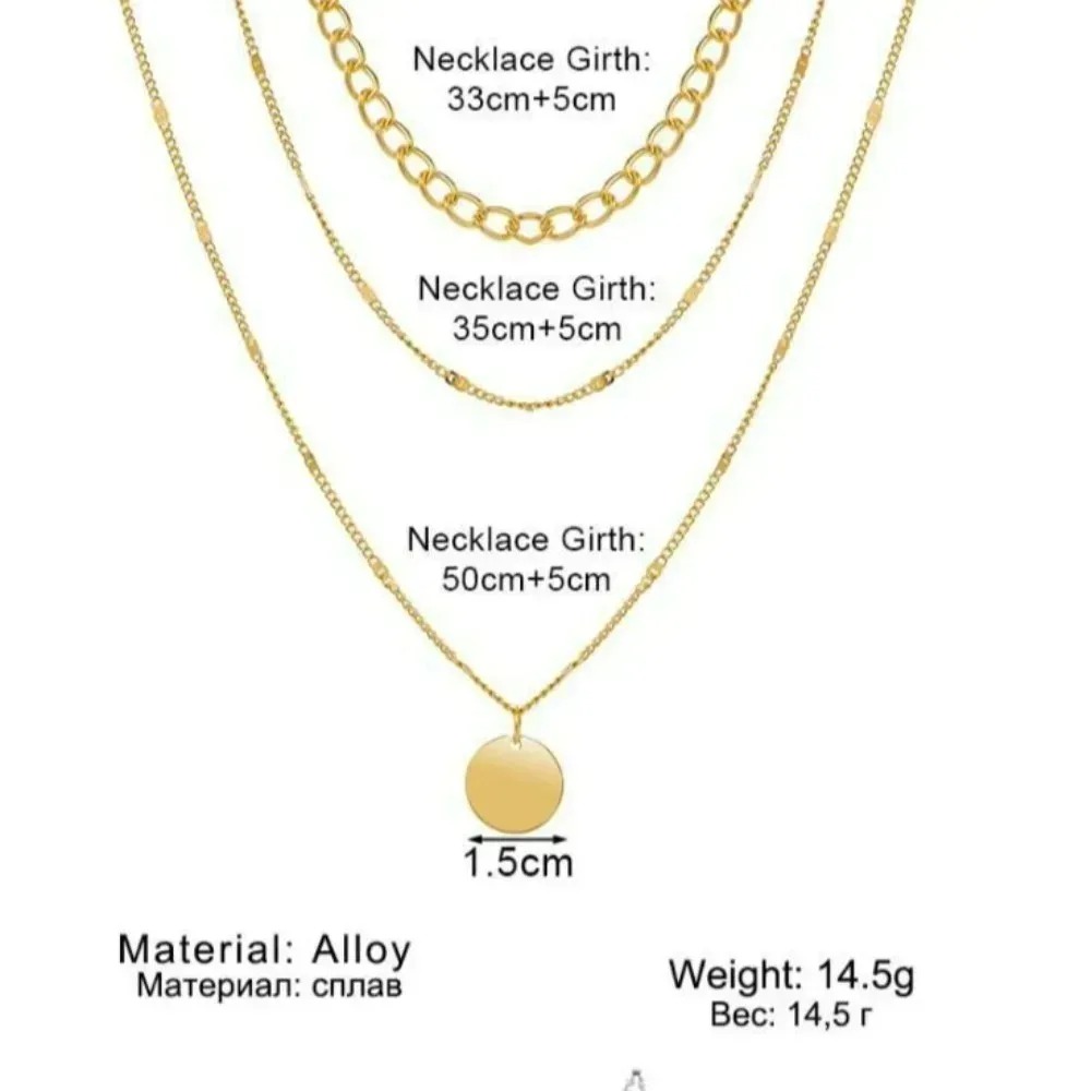 สร้อยคอจี้แบบเลเยอร์สไตล์เรโทร - Layered Pendant Necklace Aesthetic บทวิจารณ์และราคา