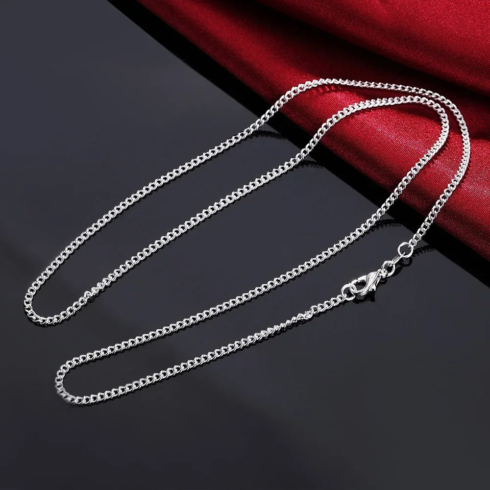 40-75ซม. 925สเตอร์ลิงสร้อยคอเง - 925 Sterling Silver Chain Necklace Men บทวิจารณ์และราคา