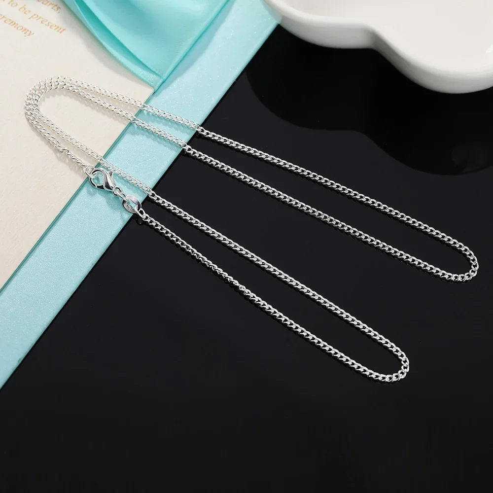 40-75ซม. 925สเตอร์ลิงสร้อยคอเง - 925 Sterling Silver Chain Necklace Men บทวิจารณ์และราคา