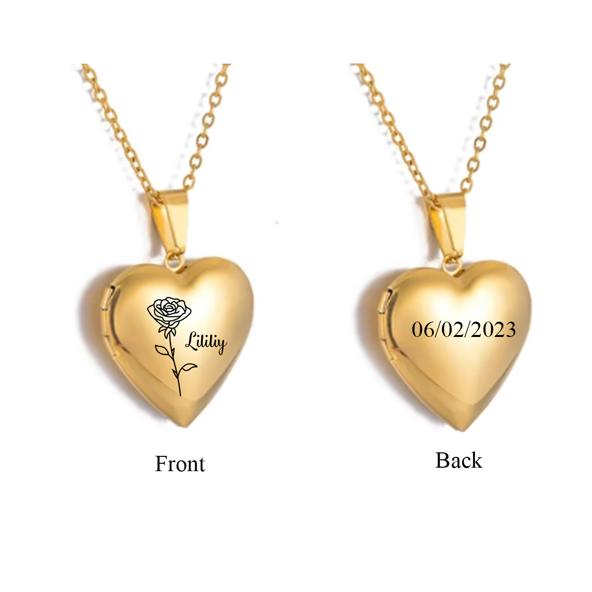CUSTOM ส่วนบุคคล Heart Birth ด - Heart Locket Necklace Photo บทวิจารณ์และราคา