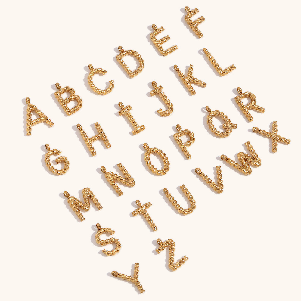 สร้อยคอจี้ตัวอักษร 3 มิติ แบบป - Initial Letter Necklace 18K Gold บทวิจารณ์และราคา