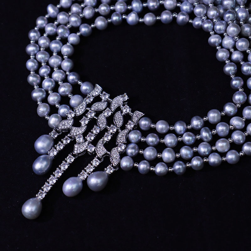 สร้อยคอมุกน้ำจืด ดีไซน์หรูหราแ - Pearl Choker Necklace Vintage บทวิจารณ์และราคา