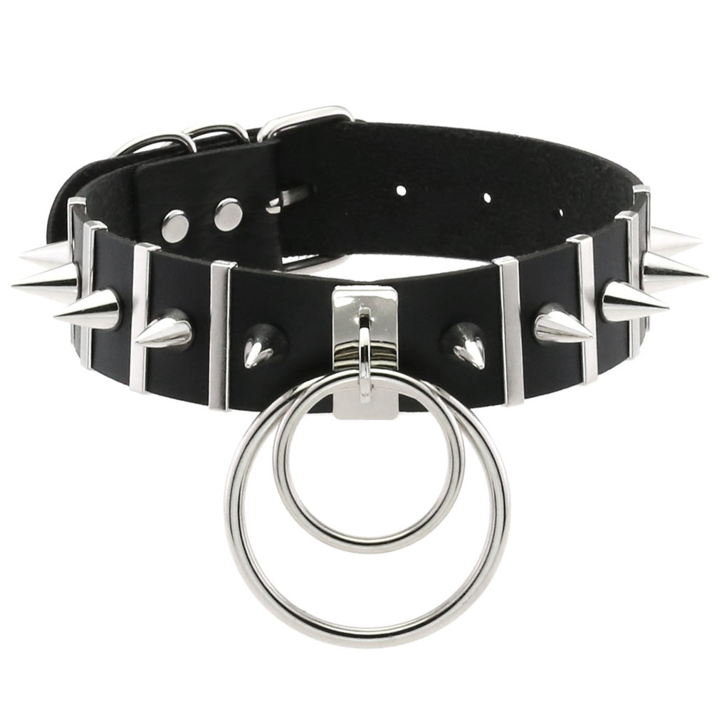 Big Spikes Choker คอหนังโลหะ P - Goth Punk Spike Choker บทวิจารณ์และราคา