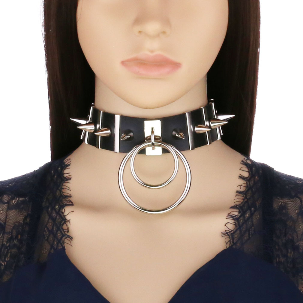 Big Spikes Choker คอหนังโลหะ P - Goth Punk Spike Choker บทวิจารณ์และราคา