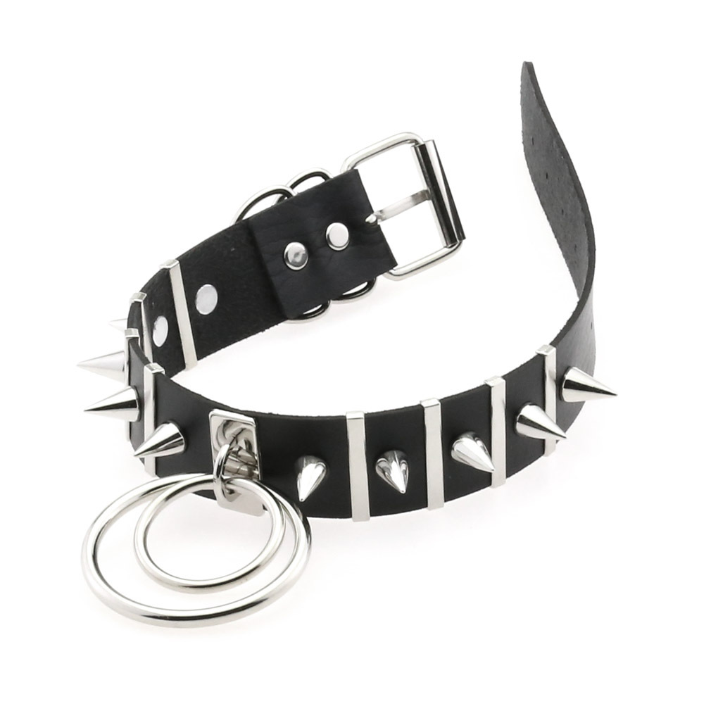 Big Spikes Choker คอหนังโลหะ P - Goth Punk Spike Choker บทวิจารณ์และราคา