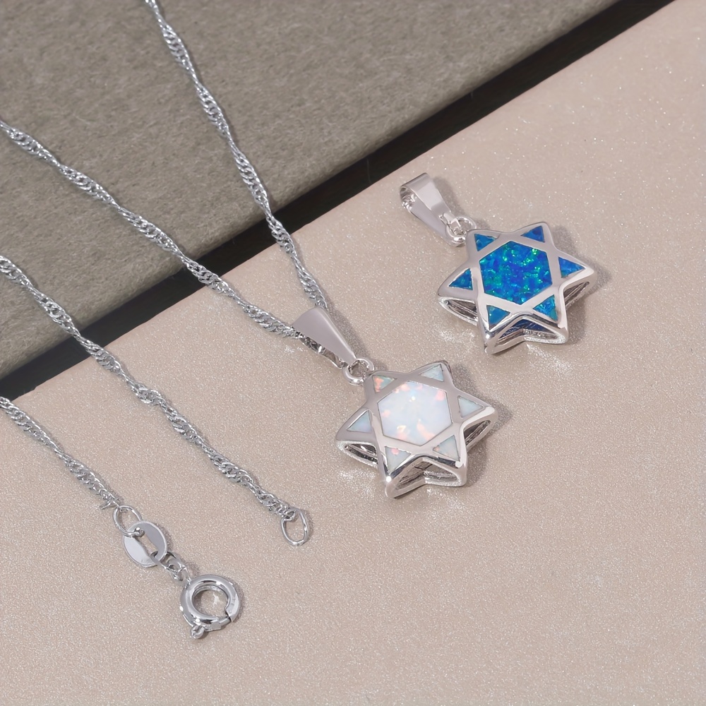จี้สร้อยคอรูปดาวหกแฉกโอปอลแบบก - Necklaces บทวิจารณ์และราคา
