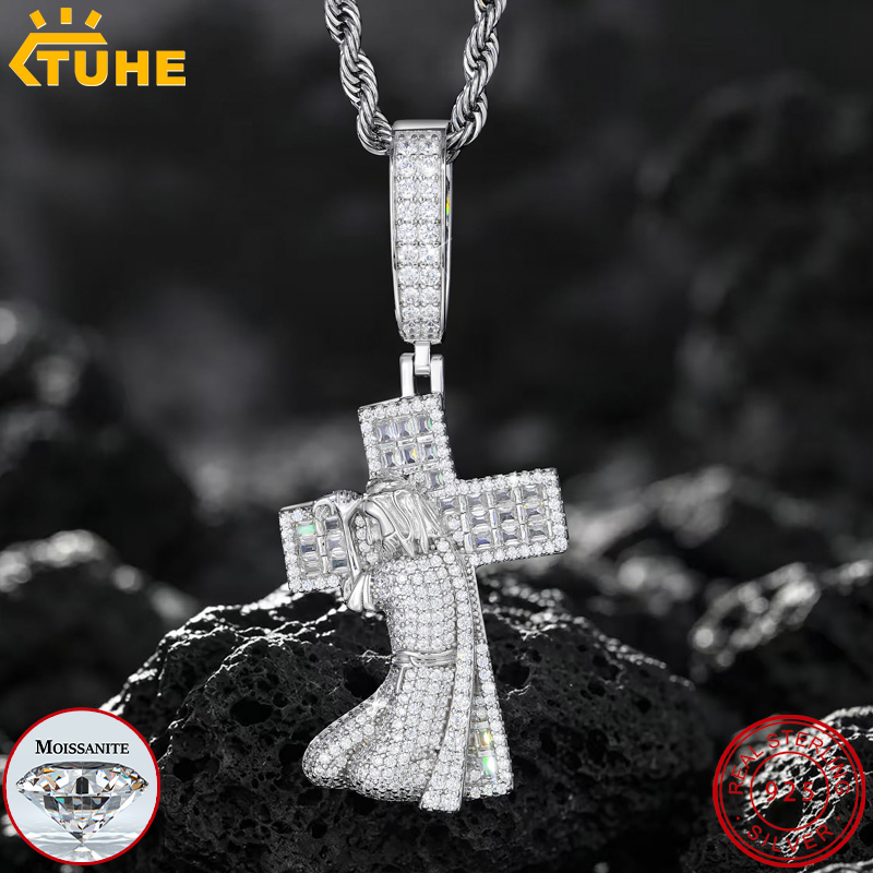จี้พระเยซูรูปกางเขน TUHE เงินแ - 925 Sterling Silver Chain Necklace Men บทวิจารณ์และราคา