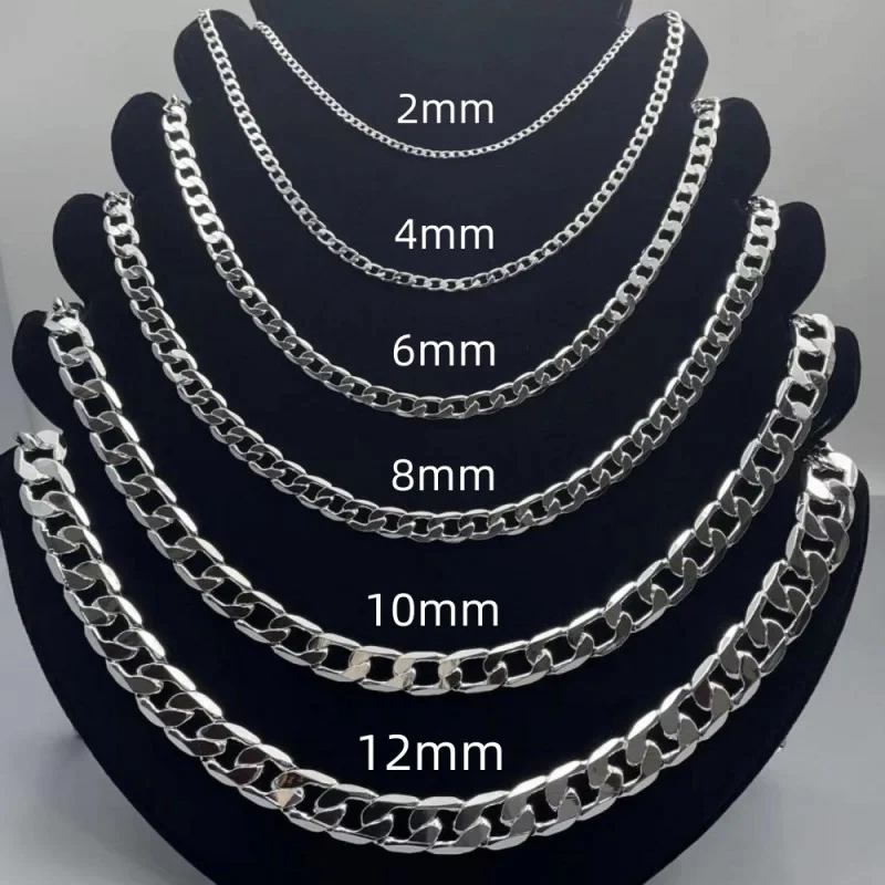 ผู้ชาย 925 สร้อยคอเงิน 2/4/6/8 - Cuban Link Chain 12Mm บทวิจารณ์และราคา