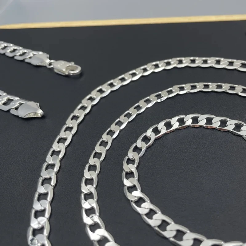 ผู้ชาย 925 สร้อยคอเงิน 2/4/6/8 - Cuban Link Chain 12Mm บทวิจารณ์และราคา