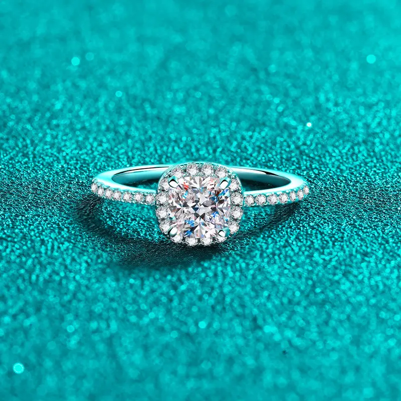 แหวนเงินแท้ S925 ประดับโมอิสซา - Moissanite Engagement Ring 1 Carat บทวิจารณ์และราคา