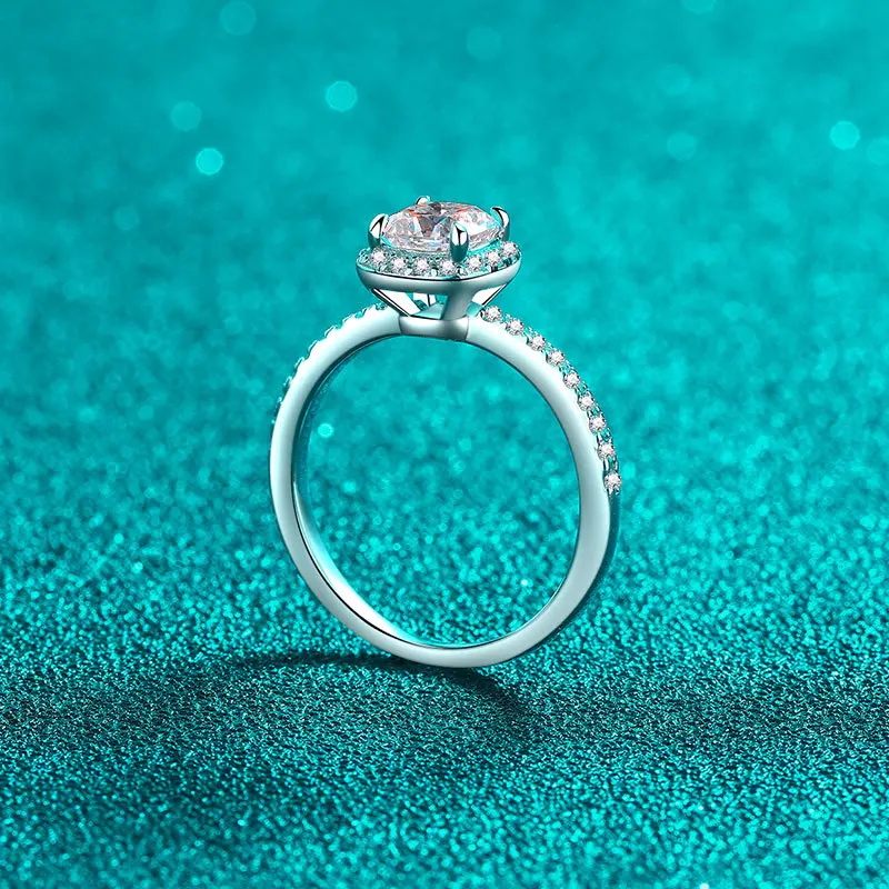 แหวนเงินแท้ S925 ประดับโมอิสซา - Moissanite Engagement Ring 1 Carat บทวิจารณ์และราคา